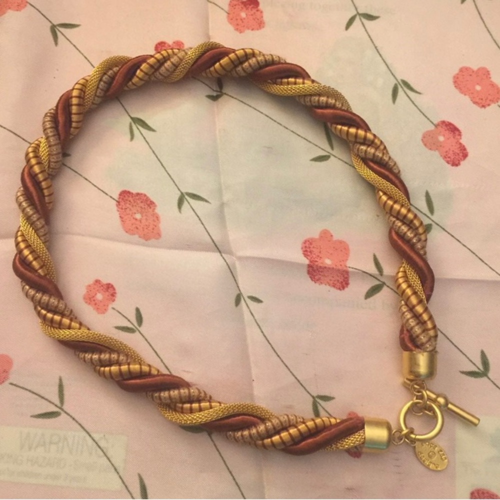 Erica Zap Designs Multicolored, Gold Tone, Toggle Hook, Mesh, Rope Necklace